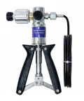Heavy Duty Pneumatic Pressure Calibration Hand Pump With Dead On Accurate Readings and Quick Vacuum Response, black grip, compact design.