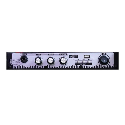 Front view of Plug And Play 20W Bluetooth Personal Monitor Amplifier For Electronic Drums And Keyboard USB Interface Dual 6.5" Woofer & Tweeter