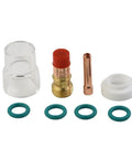 Upgrade Your Rig With This Awesome 8 Piece TIG Torch Kit For Wp 17 And 18 Models featuring lens, collet body, nozzle, and O rings.