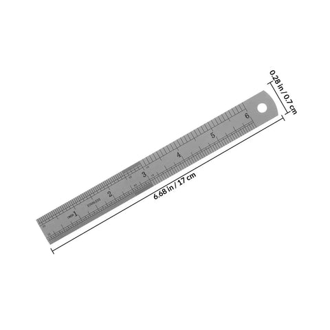 Stainless Steel Ruler With Clip Stopper, Precision Machinist Straight Edge, Metric And Standard Scale, Lightweight Portable Ruler