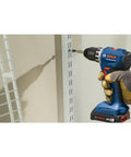 18V Compact Brushless Drill Driver Kit With One Half Inch Chuck And 2 Ah Battery drilling metal shelf