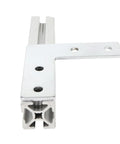 Close-up of Ten Piece 1 Inch By 1 Inch L Corner Bracket Set For 1010 T Slot Aluminum Extrusions showing a 4-hole connecting plate.