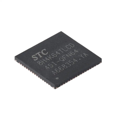 Five Pack 8051 MCU Kit STC8H4K64 QFN64 STC 8H4K64T LCD Ready Single Chip Microcontroller For DIY Electronics Projects, chip close-up
