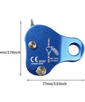 Blue Beefy Aluminum Climbing Rope Grab Self Locking Safety Ascender with 70mm x 77mm size for 8-13mm rope, 100kg capacity