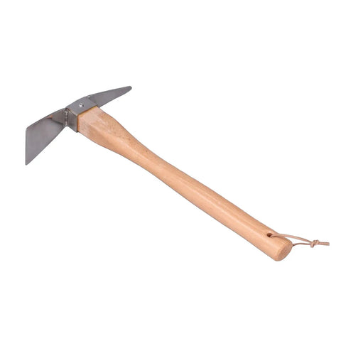 Heavy Duty Pick Mattock Hoe Tool For Digging And Breaking Ground With Stainless Steel Blade And Solid Wood Handle Durable