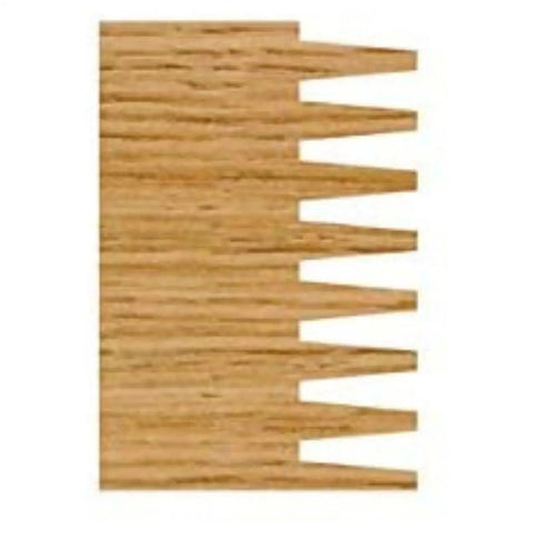 Wood sample showing finger joint pattern created by Pro Grade Fine Finger Joint Router Bit 3390, 1-3/8 Inch Large Diameter.