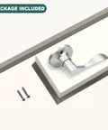 Right Hand Single Dummy Door Lever In Nickel Finish For Closet And French Doors, Non Turning Decorative Door Handle Pull, No Latch, Easy Install 1 Pack shown with screws