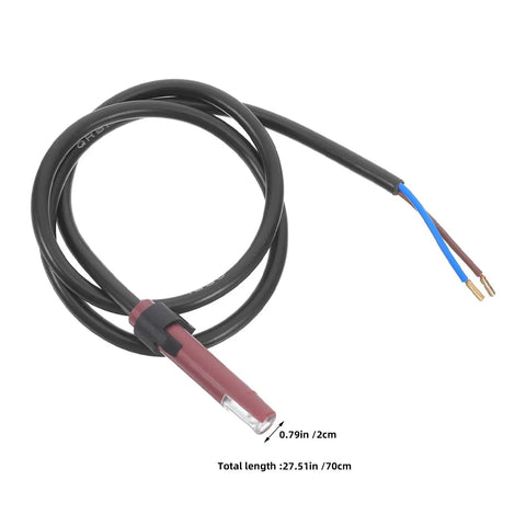 Gas Furnace Flame Sensor Probe Replacement Kit With Rapid Response For Home Heating Equipment Parts 2 Pack Black Plastic Burner Ignition Sensor For Easy DIY Install And Reliable Burner Detection. 70cm cable