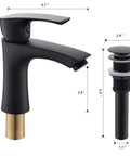 Matte black faucet dimensions for 18 Inch Corner Bathroom Sink With Matte Black Faucet Ultra Space Saver Wall Mount Vessel Sink
