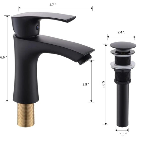 Matte black faucet dimensions for 18 Inch Corner Bathroom Sink With Matte Black Faucet Ultra Space Saver Wall Mount Vessel Sink