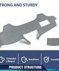 PIT66 TPE dash cover bezel for Toyota Camry 2007–2011 instrument panel, gray, includes main bezel and small pad.