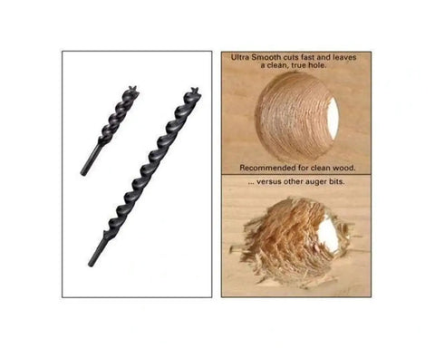 Tri Cut 1 Inch By 18 Inch Auger Bit With Ultra Smooth Cutting for clean burr-free holes and fast drilling comparison