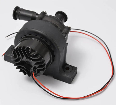 Compact Pwm Water Pump 12 Volt Electric Coolant Circulator For No Sweat Engine Bay Cooling and Beefy Thermal Regulation In Cars and EVs With Smart Temp Sync and Easy Mount, showing motor and fitting.