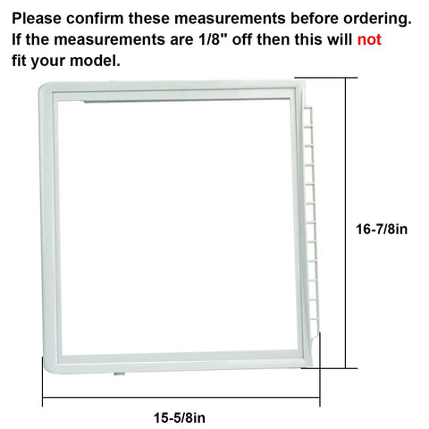 Refrigerator Crisper Pan Cover Frame Without Glass Replacement Shelf Frame For Delicatessen Drawer Cover dimensions