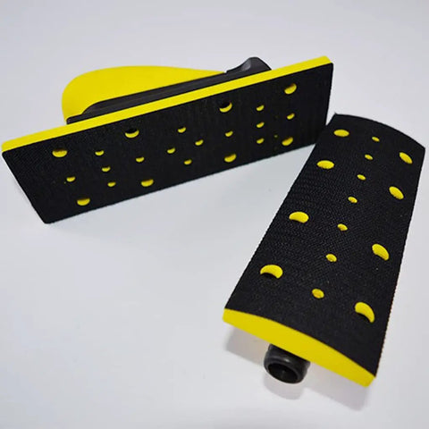 Practical Vacuum Hand Sanding Block With Hook Loop Disc For Wood Polishing And Car Maintenance Features PU foam and porous collection design.
