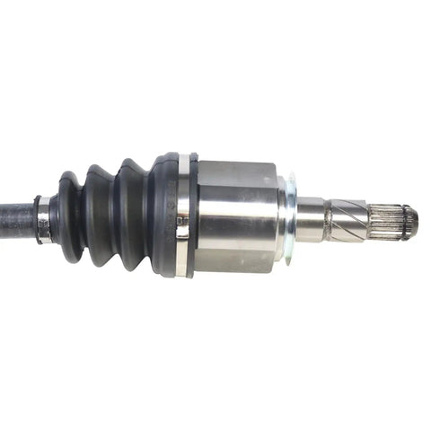 Front Right CV Axle Assembly For Nissan GTR 09-24 And Infiniti M37 11-13 M35 06-08 Beefed Up Heavy Duty Build With Heat Treated Components Silent Ride Technology For Quiet Long Lasting Performance With Limited Lifetime Warranty Easy Install, close-up chrome axle