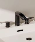 Oil Rubbed Bronze Waterfall Bathroom Faucet Dope All Metal Build 8 Inch Widespread 3 Hole Modern Design With Pop Up Drain