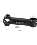 Black 7 Degree Rise 31.8mm Bike Stem 130mm For Mountain Road BMX Bikes With Ergonomic Riding Position, measurements shown