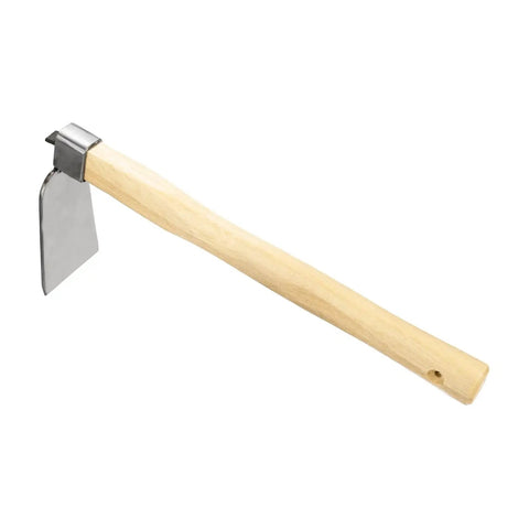 Heavy Duty Curved Garden Hoe Workhorse 15 Inch Stainless Steel Mattock With Wooden Handle for Digging Weeding