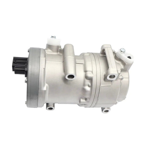 Electric Ac Compressor For Toyota Bz4x And Bz3 Rides Direct Fit Hvac Cooling Part with silver housing and multiple connectors.