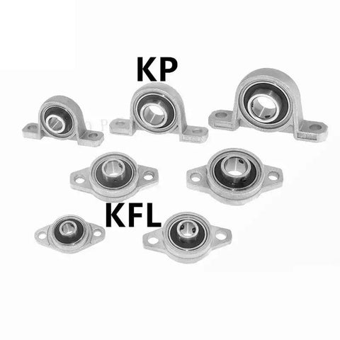 Heavy Duty Zinc Alloy Pillow Block Linear Bearing Smooth Ball Support set of KP and KFL models for 8 to 20MM bores.