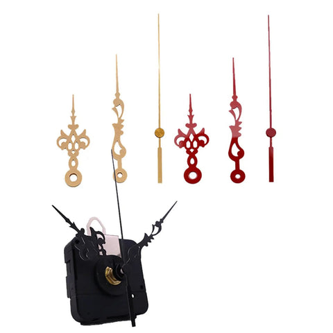 Backwards Clock Movement Kit For DIY Wall Clocks Replacement Accessory with decorative hour and minute black hands