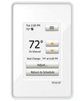 Ditra-Heat E RT Smart Thermostat With Built-In GFCI, Easy Programmable Touchscreen showing temperature settings