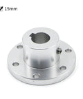 Heavy Duty Flange Coupling With Precision Keyway Shaft Joint For Power Transmission, aluminum construction, 15mm bore size.