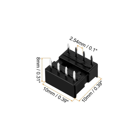 2.54mm Pitch DIP IC Socket Adapter For PCB Boards 8 Pin Reusable Socket Soldering Friendly Chip Swap Ready Easy Replacement
