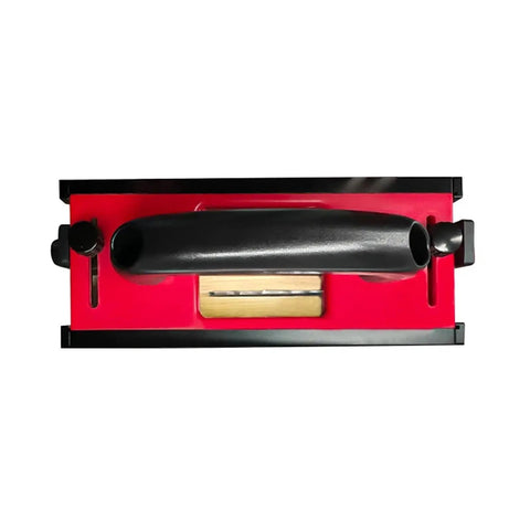 Top view of a red 6 Tail Hook Push Block For Table Saw And Pro Grade Heavy Duty Woodworking Tools Safe Grip Pusher