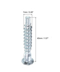 Furniture Confirmat Screws 7x40mm Hex Socket Zinc Plated 100 Pack shown with dimensions for woodworking projects