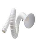 No Sweat Solder Fume Extraction Arm With Flexible Ducting for Industrial Ventilation, adjustable white tubing and fume hood.