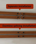 Rock Solid Non Slip Wooden Stair Handrail With Heavy Duty Iron Brackets, Four Foot Safety Railing showing separate and seamless splicing installation methods.