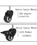 Roll Smooth Heavy Duty Industrial Castor Wheels With Double Locking Brakes 50Mm Polyurethane M12 Stem Trolley Caster Set For Workbenches Tool Chests And Rolling Carts Zero Hassle Assembly Four Pack with swivel design and lockable brakes.
