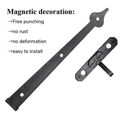 Decorative Garage Door Hardware Kit With Heavy Duty Steel Handles And Hinges, magnetic decoration parts for easy installation.