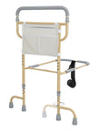 Heavy Duty Bed Rail For Seniors With Non Slip Ergonomic Handle And Handy Storage Pocket 360 Degree Swivel Bed Cane With Dual Feet Supports