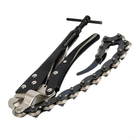 Heavy Duty Tailpipe Cutter Chain Plier For Exhaust Systems Carbon Steel Tool Built To Slice Copper Tubing And Steel Pipes Up To 90mm Fast And Clean Great For Auto Shops And DIY Muffler Projects, chain plier on white
