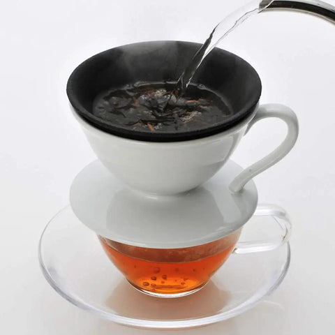 Prime Pick Japanese Ceramic Coffee Dripper With Reusable Filter And Ultra Fine Pores And Eco Friendly Hand Pour Setup brewing tea.