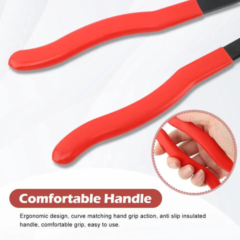 CV Boot Clamp Plier Kit With 10 Pcs CV Boot Clamps Universal Adjustable Clamp Tool For Most Cars Red Easy Grip Durable Steel