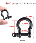 10 Pack Metal Bow Shackle 3/8 Inch 10mm Heavy Duty For Emergency Survival Gear Paracord Bracelets Detachable Bolt Design