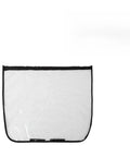 Transparent EV Charger Port Cover With Secure Adhesive Lid, Waterproof Universal Electric Vehicle Charging Plug Shield, flat view with black trim.
