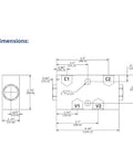 Technical drawing of Double Pilot Operated Hydraulic Check Valve with 6 SAE Ports, 11 GPM Flow, dimensions and port locations.