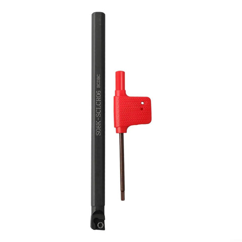 S08K bar and T8 wrench from the SCLCR06 Turning Tool Holder Kit With CCMT060204 HM Inserts For Steel Machining Pro Grade Boring Bar Set