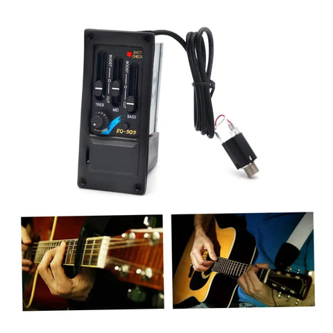 Acoustic Guitar Pickup With 3 Band EQ 505R Preamp And Piezo Transducer Black Folk Guitar Pickup Easy Install