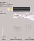 Handy Portable Mini Electric Drill Kit with 0.7 to 1.2 mm Drill Bits, shown with 1.8 meter cable and ABS housing.