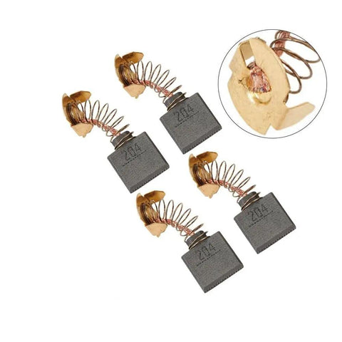 Replacement Carbon Brush Set Of 4 For Makita Angle Grinders with springs, size 0.6 X 0.27 X 0.7 In, fits CB204 CB203