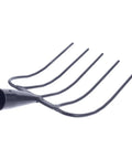 Durable Agricultural Fork Multi Functional Manure Fork For Farm And Lawn Tough Heavy Duty Handheld Tool in dark blue steel.