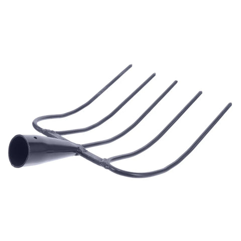 Durable Agricultural Fork Multi Functional Manure Fork For Farm And Lawn Tough Heavy Duty Handheld Tool in dark blue steel.