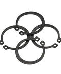 Heavy Duty M3 To M8 C-Type Shaft Retaining Ring Circlip Snap Lock set viewed from above with black finish.