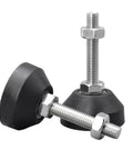 Adjustable Furniture Leveling Feet With Swivel Base And M12 Thread, carbon steel, nylon foot pads for stability on uneven surfaces.